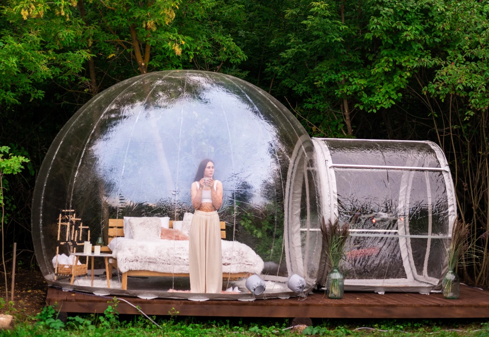 pvc transparent bubble tent with led lighting